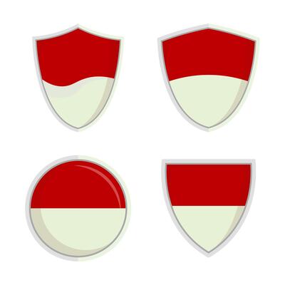 Indonesian National flag shield set