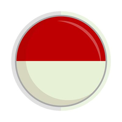 Round icon Indonesian National flag shield