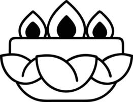 A black and white drawing of a candle with three candles vector