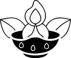 A black and white drawing of a candle in a bowl vector