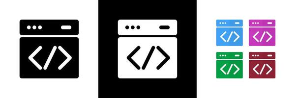 Web Development Icon Set. Black, White, and Colorful vector