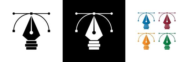 Graphic Design Icons. Black, White and Colorful vector