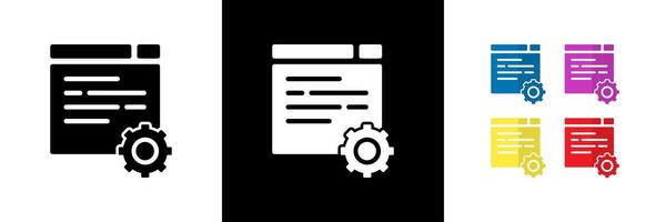 Testing and Optimisation Icons. Black, White and Colorful vector
