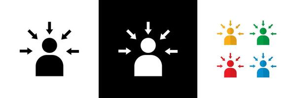 Client Centric Approach Icons. Black, White and Colorful vector