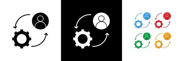 Tailored Approach Icons. Black, White and Colorful vector