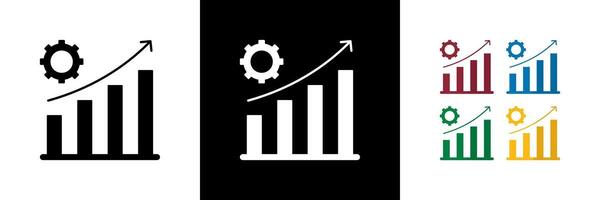 Data Driven Icons. Black, White and Colorful vector