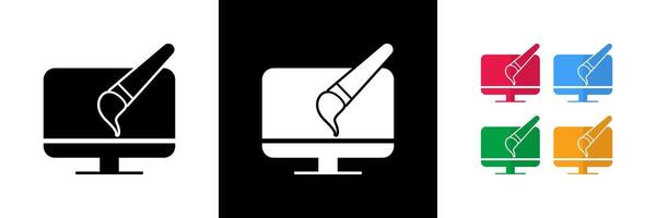 Design and Development Icons. Black, White and Colorful vector
