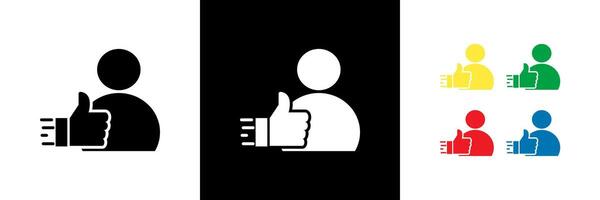 Build Credibility Icons. Black, White and Colorful vector
