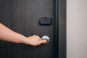Modern key card system for hotels. Ensure safety with advanced smart card technology for door locks. photo