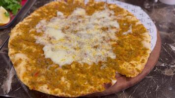 Close-Up of Lahmacun in a Turkish Fast Food video
