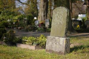 Tombstone on a graveyed near Greifswald, Mecklenburg-Vorpommern, Germany photo
