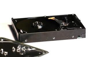 Hard disk on white background. photo