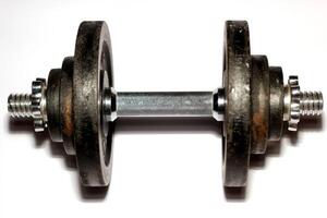 Close up of a dumbbell. photo
