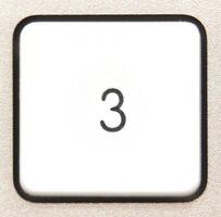 Button 3 from a modern numpad. photo