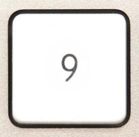 Button 9 from a modern numpad. photo