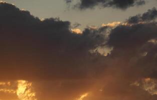 Cloudscapes and blue sky at sunset. photo