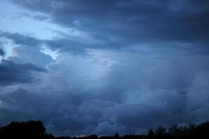 Heavy and dark clouds inevening photo