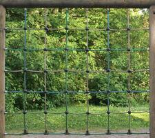 Climbing net on a playground. photo