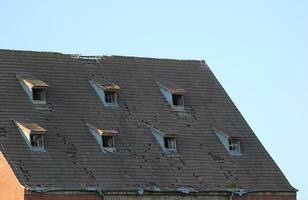 Roof on an old storage building. photo