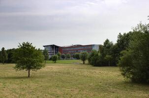 Max Planck Institute for Plasma Physics in Greifswald, Mecklenburg-Vorpommern in Germany. A modern test reactor for nuclear fusion is being built inside photo