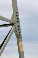 High voltage sign on metal frame. photo