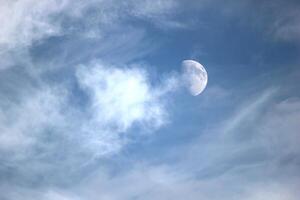 Moon on sky with clouds. photo