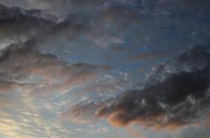 Different impressive and colorful clouds in the morning. photo