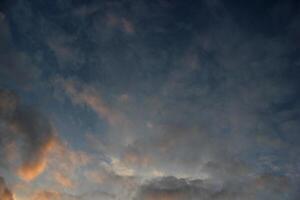 Different impressive and colorful cloudscapes in the morning. photo
