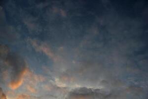 Different impressive and colourful clouds in the morning. photo
