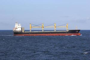 Freight ship in open waters. photo