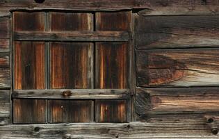 Wooden lath texture with old-fashioned window. photo