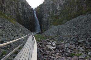 The Njupeskar Waterfall in the Fulufjallet National Park, Dalarna, Sweden. photo