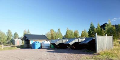 Typical Swedish station for effective waste separation photo