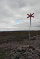 Ski trail marking in Sweden on top of mountain. photo
