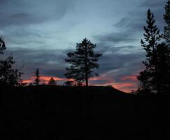 Colourful sunset in Dalarna in Sweden photo
