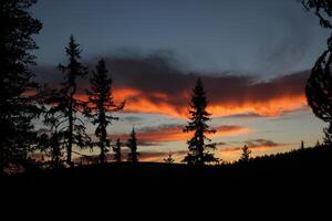 Colourful sunset in Dalarna, Sweden photo