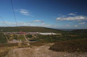 View from Hoegfjaellet in the ski region near Saelen, Dalarna, Sweden photo