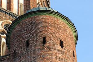 Top of cathedral Dom St. Nikolai in Greifswald, Mecklenburg-Vorpommern, Germany. photo