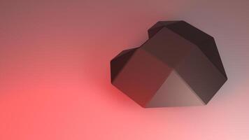 3D rendering of heart of steel in red light. photo