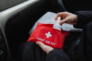 It is advisable to keep a first aid kit in your vehicle at all times to ensure you are wellprepared for emergencies while traveling photo