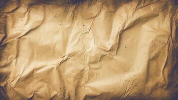 Vintage Wrinkled Brown Paper Texture with Folds and Stains for Artistic Backgrounds or Design Projects photo