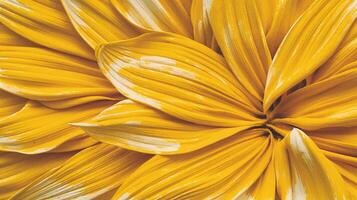 Bright Yellow Flower Petals Close-Up with Intricate Texture and Vibrant Details on a Nature Background photo