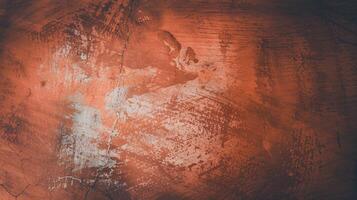 Rustic Textured Red and Brown Wall with Cracks and White Paint Stains in Abstract Grunge Style photo