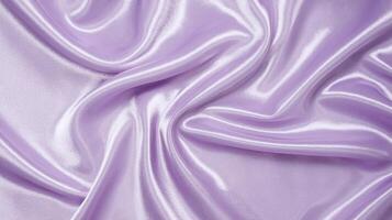 Soft Wrinkled Light Purple Satin Fabric Texture with Glossy Elegant Shine for Luxury Backgrounds photo