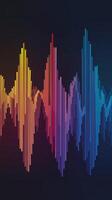 Vibrant Gradient Soundwave Abstract Graphic with Vertical Bars on Dark Background for Audio Theme photo