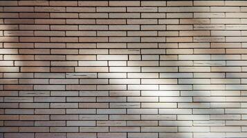Beige Brick Wall with Subtle Shadow Patterns and Textured Design in Natural Lighting photo