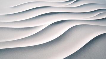 Abstract White Sand Dunes with Smooth Wavy Patterns under Soft Natural Light Minimalist Design photo