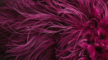 Closeup of Luxurious Vibrant Magenta Feathers with Intricate Details on Dark Background photo