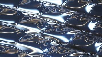 Abstract Metallic Geometric Pattern with Blue and Silver Reflective Surface Textures Design Background photo