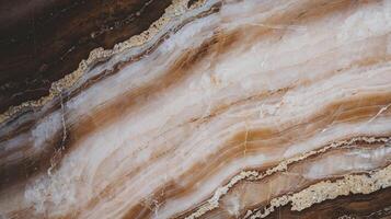 Elegant Brown and Beige Natural Onyx Stone Texture with Unique Layered Patterns for Interior Design photo